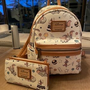 Disney Loungefly Dumbo Mini Backpack & Wallet